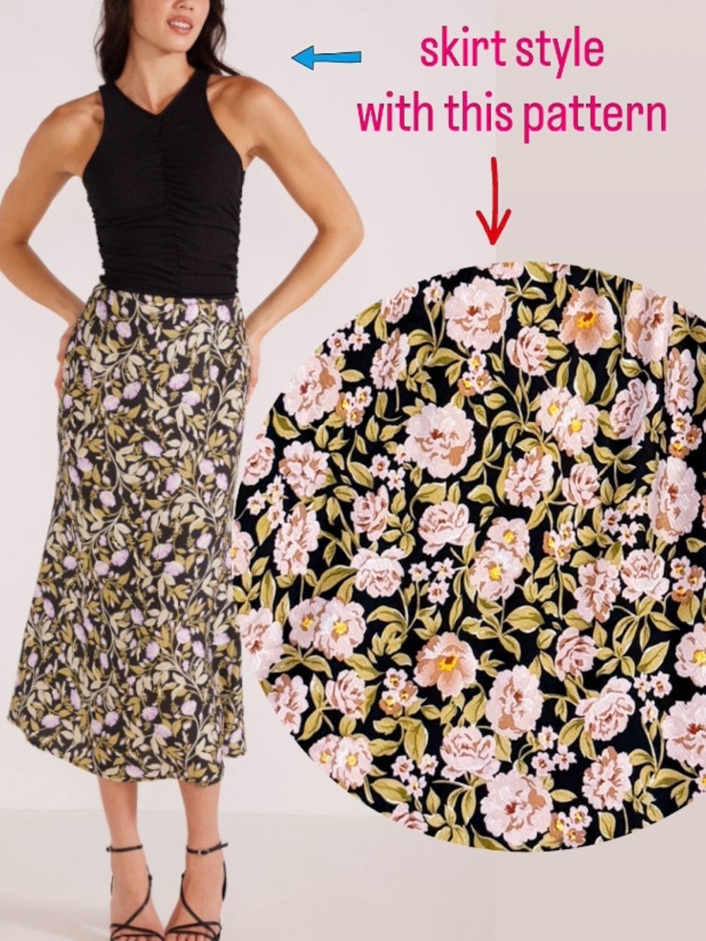 NWT! Chic MINKPINK chiffon Floral A-Line Midi Skirt Size M